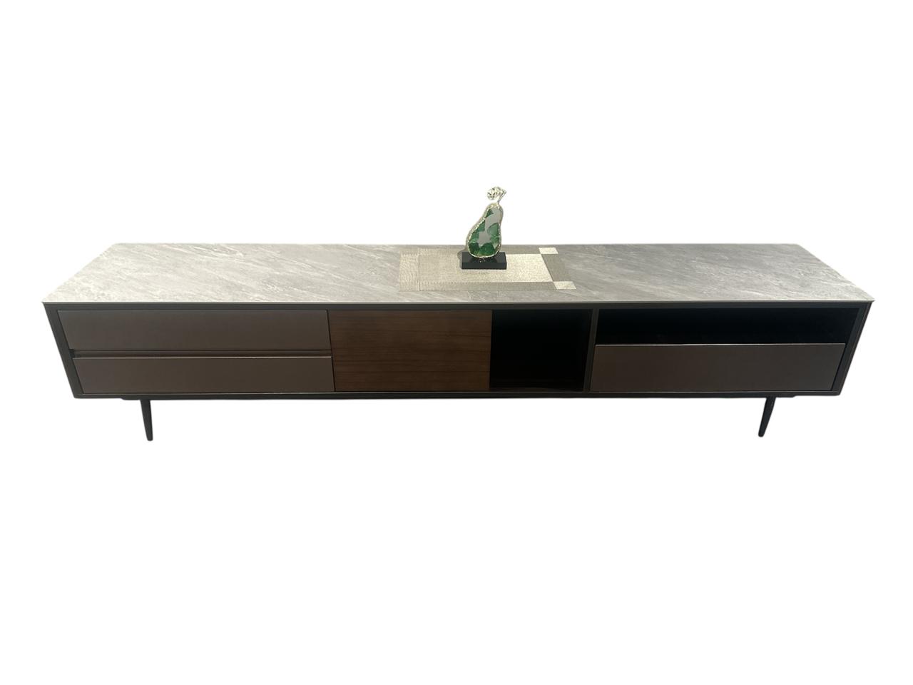 Modern Walnut TV Unit with Storage Drawers