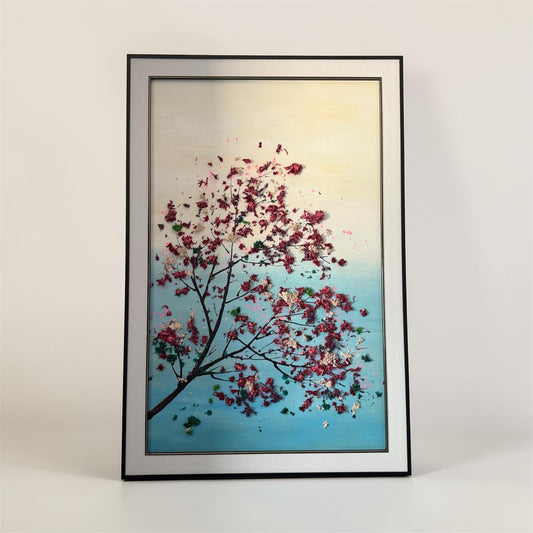 Cherry Blossom Textured Canvas Art