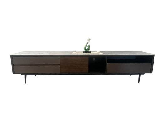 Modern Walnut TV Unit with Storage Drawers